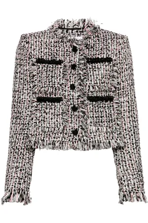 Self-Portrait Frayed tweed jacket