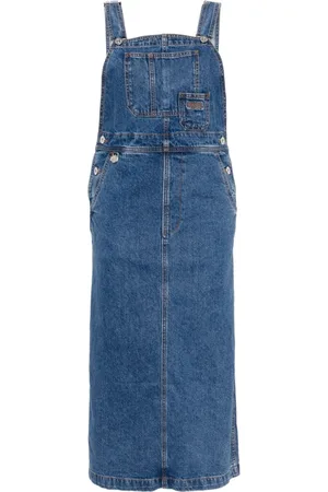 Chocoolate Logo-embroidered cotton dungaree dress