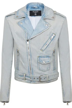 Balmain Denim cotton biker jacket