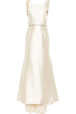 VALENTINO GARAVANI 2000s silk buckle-detail maxi dress