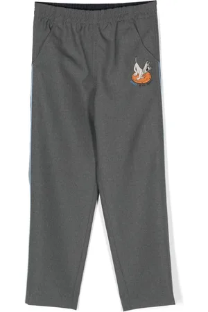 Gucci X The Jetsons cartoon-patch wool straight-leg trousers