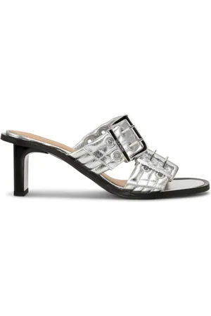 Ganni Buckled leather mules