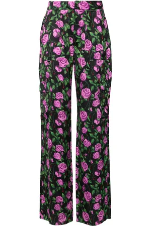 Chiara Ferragni Floral-print satin trousers