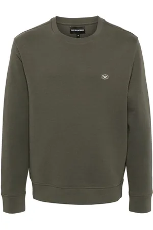 Emporio Armani Raised logo-detail cotton blend sweatshirt