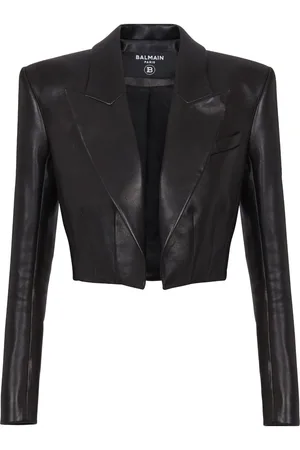 Balmain Leather cropped jacket
