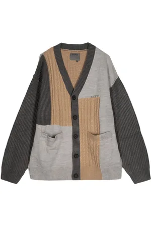 Musium Div. Panelled-design V-neck cardigan