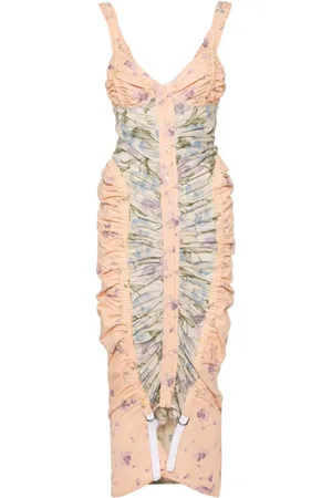 Marine Serre Floral-print midi dress