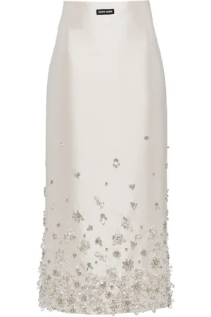 Miu Miu Floral-embellished midi skirt