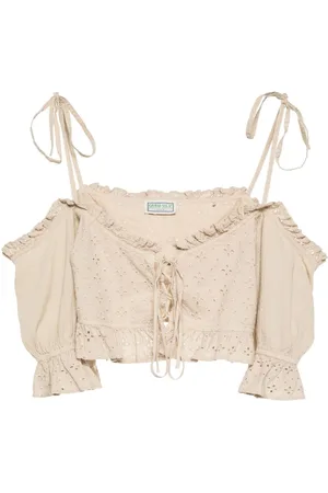 Guess Broderie-anglaise crop top