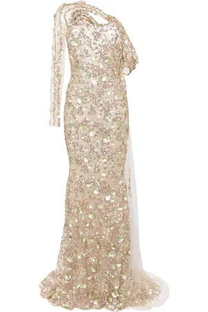 Saiid Kobeisy Beaded one-shoulder gown
