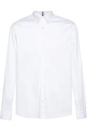 HUGO BOSS Logo-embroidered poplin shirt
