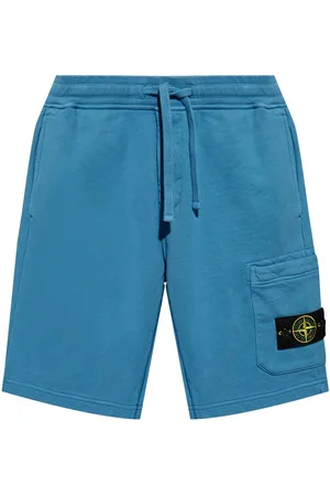 Stone Island Compass-logo cotton-fleece Bermuda shorts