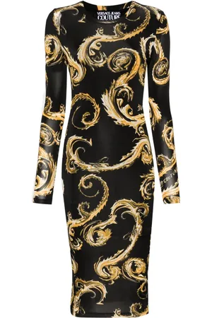 VERSACE Chromo Couture-print midi dress