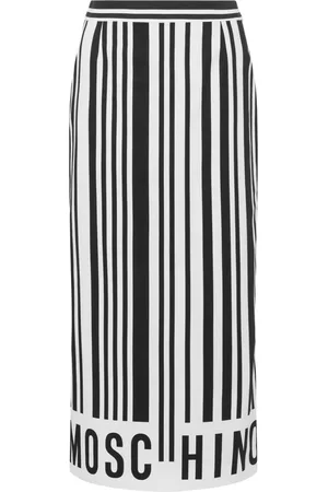 Moschino Logo-print striped skirt