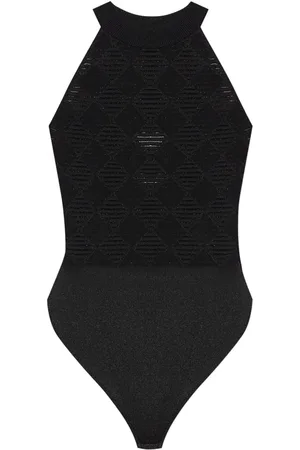 Balmain Geometric-jacquard high-neck bodysuit