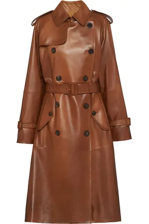 Prada Double-breasted leather coat