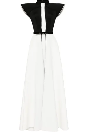 Saiid Kobeisy Cap-sleeve two-tone gown