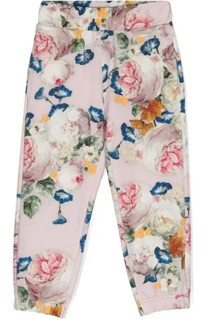 MONNALISA Floral-print jersey track pants