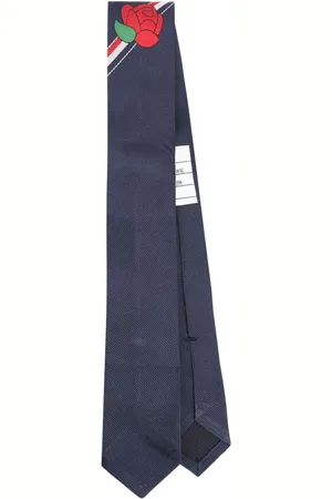 Thom Browne Rose-jacquard silk tie