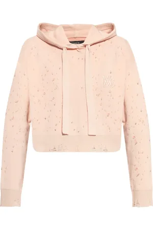 AMIRI Distressed effect cropped drawstring hoodie