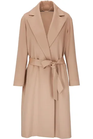 Kiton Belted cashmere single-breasted coat