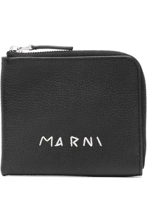 Marni Logo-embroidered leather wallet