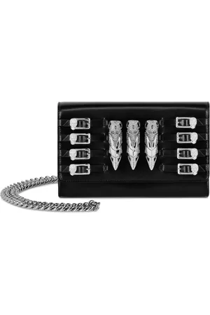 Philipp Plein Buckled leather clutch