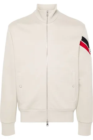 Moncler Stripe detail zip-up sweatshirt