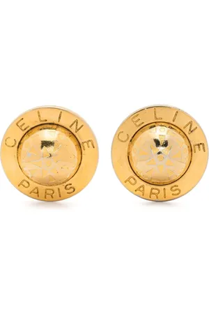 Céline 1990s logo-engraved clip-on earrings