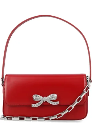Self-Portrait Bow-detail leather tote bag