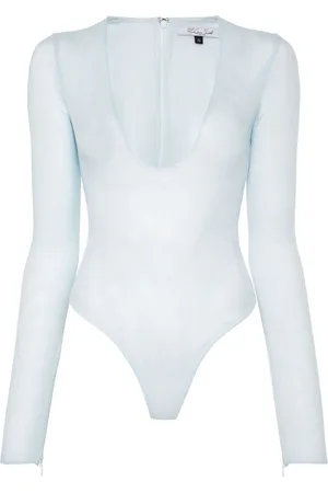 LAQUAN SMITH Scoop-neck mesh bodysuit