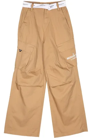 Musium Div. Belted logo straight trousers