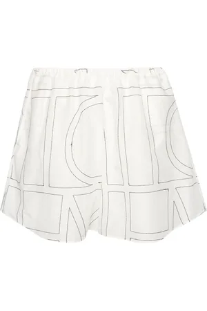 Totême Monogram-embroidered shorts