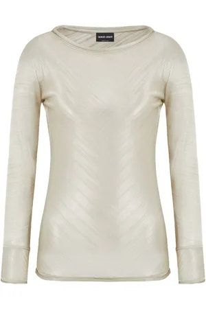 Giorgio Armani Shimmer-finish rolled-trim top