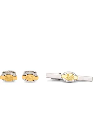 Céline 1980s logo-engraved cufflinks and tie clip set