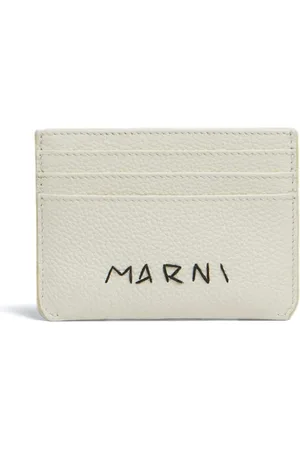 Marni Logo-embroidered leather card holder