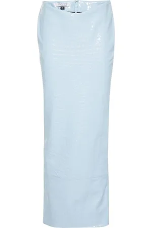 LAQUAN SMITH Crocodile-effect maxi skirt
