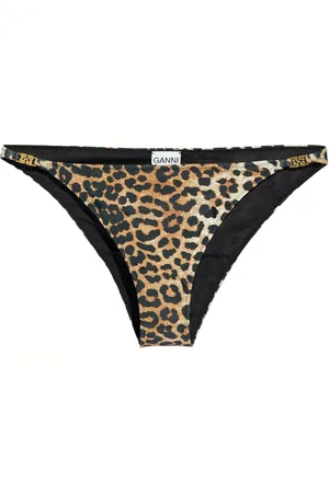 Ganni Leopard-print bikini bottoms