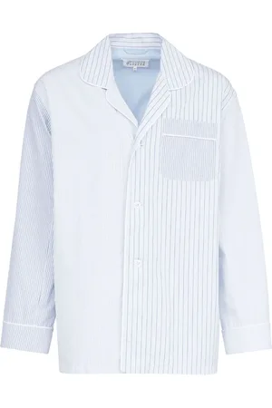 Maison Margiela Striped cotton pajama shirt