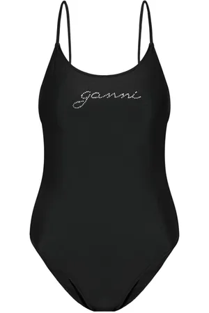 Ganni Crystal-logo swimsuit