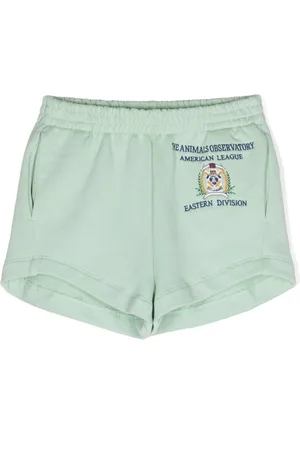 The Animals Observatory Logo-embroidered jersey shorts