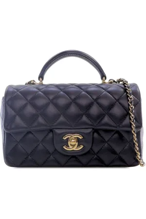 CHANEL 2021-2023 Mini Rectangular Lambskin Top Handle Flap satchel