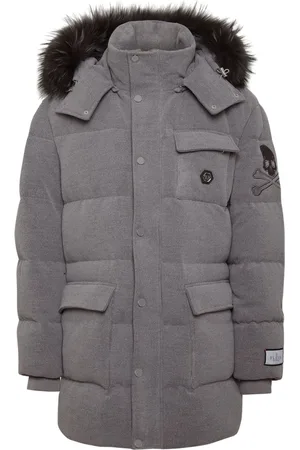 Philipp Plein Logo-embroidered down coat