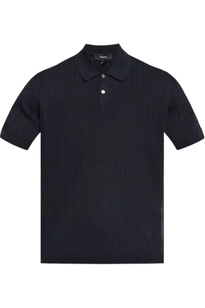 THEORY Short-sleeve cable-knit polo shirt