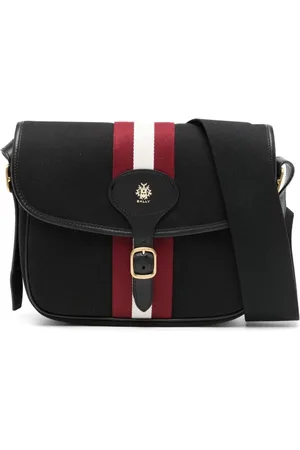 Bally Two-stripe detail flap messenger bag
