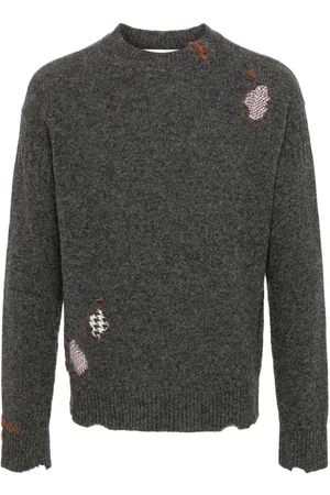 Marni Shetland ripped-detail jumper