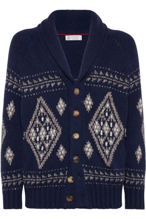 Brunello Cucinelli Intarsia-knit cashmere cardigan