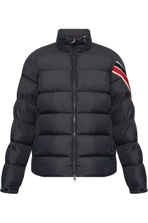 Moncler Striped logo patch down jacket