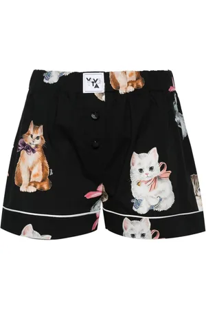 VIVETTA Kitty-print poplin shorts