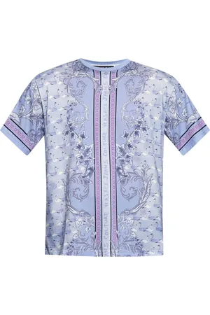 VERSACE Floral print cotton T-shirt